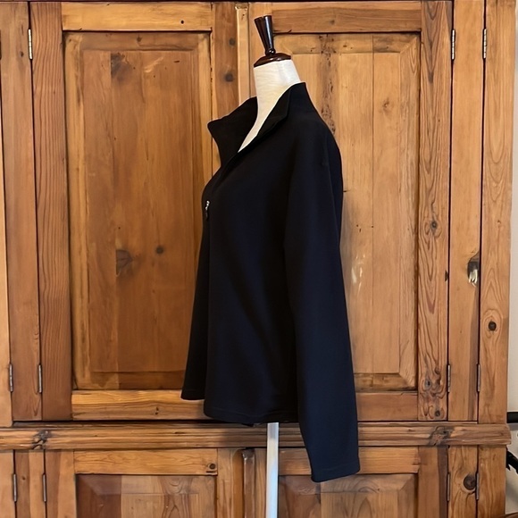 Obermeyer Black quarter zip black jacket Sz XL Juniors PTP: 20.5” - Picture 9 of 12